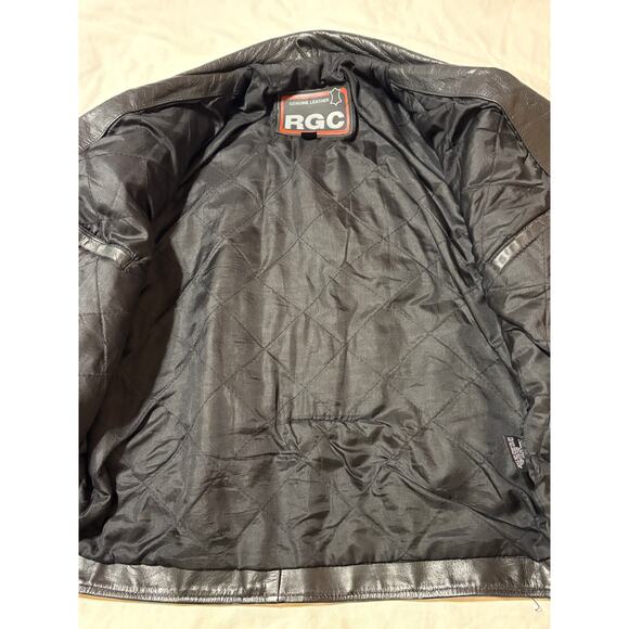 Vintage RGC Men’s Size 52 Black Leather Motorcycle Biker Jacket - Picture 9 of 12